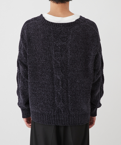 B.C STOCK(ベーセーストック)の「【Deux Allures/ドゥ アリュール】モールケーブルニット(ニット/セーター・メンズ・ダークグリーン/ネイビー/オレンジ/チャコールグレー・FREE)」の14枚目の写真