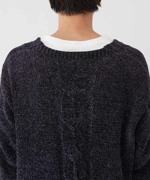 B.C STOCK(ベーセーストック)の「【Deux Allures/ドゥ アリュール】モールケーブルニット(ニット/セーター・メンズ・ダークグリーン/ネイビー/オレンジ/チャコールグレー・FREE)」の19枚目の写真