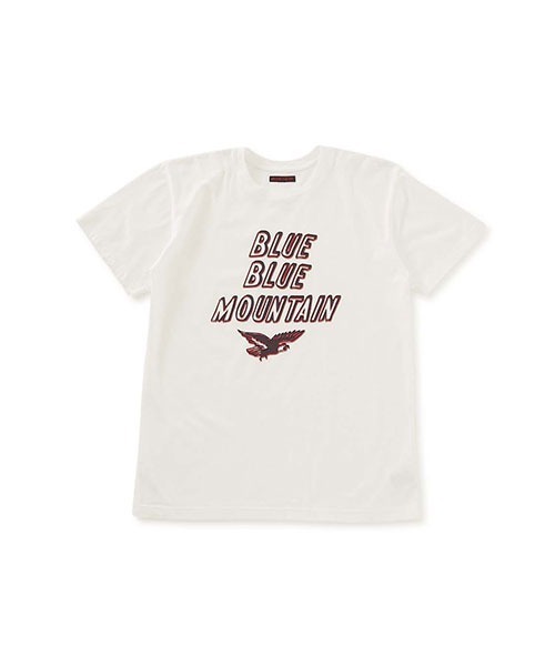BLUE BLUE(ブルーブルー)の「BLUE BLUE MOUNTAIN ショートスリーブTシャツ(Tシャツ/カットソー・メンズ・ホワイト/ネイビー・S/M/L/XL)」の1枚目の写真