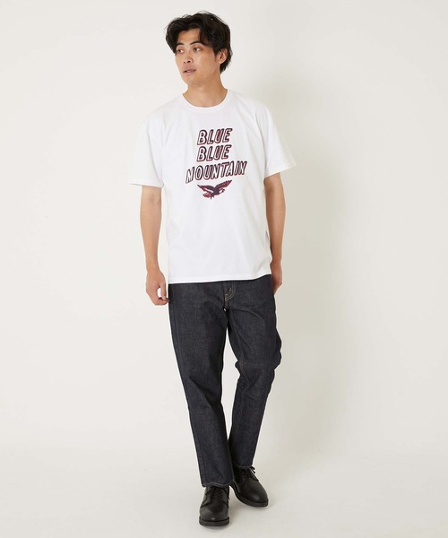 BLUE BLUE(ブルーブルー)の「BLUE BLUE MOUNTAIN ショートスリーブTシャツ(Tシャツ/カットソー・メンズ・ホワイト/ネイビー・S/M/L/XL)」の8枚目の写真