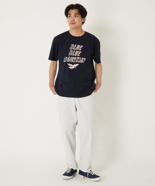 BLUE BLUE(ブルーブルー)の「BLUE BLUE MOUNTAIN ショートスリーブTシャツ(Tシャツ/カットソー・メンズ・ホワイト/ネイビー・S/M/L/XL)」の14枚目の写真
