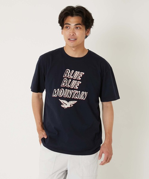 BLUE BLUE(ブルーブルー)の「BLUE BLUE MOUNTAIN ショートスリーブTシャツ(Tシャツ/カットソー・メンズ・ホワイト/ネイビー・S/M/L/XL)」の9枚目の写真
