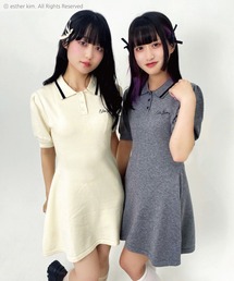【入荷禁止】『エスターバニー』半袖ニットポロワンピ