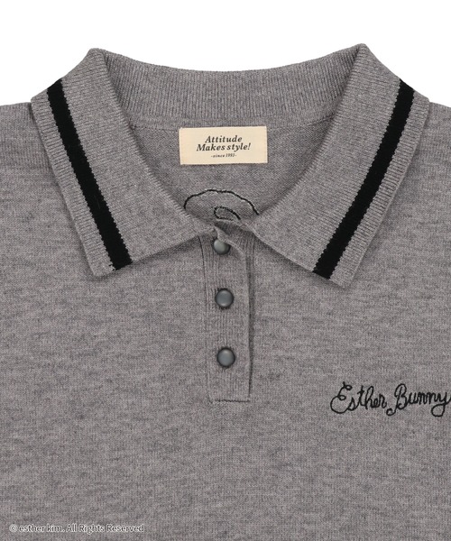 SPINNS（スピンズ）の「【入荷禁止】『エスターバニー』半袖ニットポロワンピ（ワンピース・レディース・アイボリー/グレー・ONESIZE）」の14枚目の写真