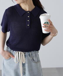 FREE'S MART | 〈ＭＦＭ〉金ボタンクロップドポロニット(ニット/セーター)