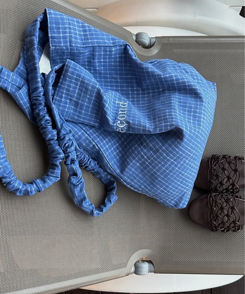 lawgy（ラウジー）の「handle gather check tote bag / ハンドルギャザーチェックトートバッグ（トートバッグ・レディース・ホワイト/ブルー/イエロー・FREE）」の15枚目の写真
