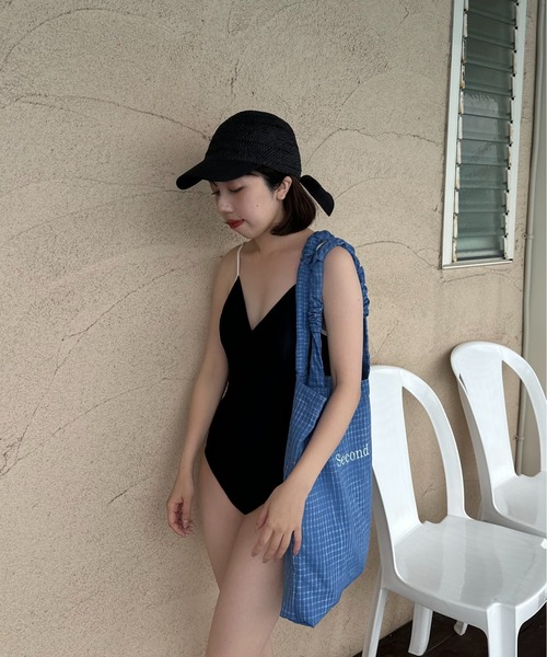 lawgy（ラウジー）の「handle gather check tote bag / ハンドルギャザーチェックトートバッグ（トートバッグ・レディース・ホワイト/ブルー/イエロー・FREE）」の12枚目の写真