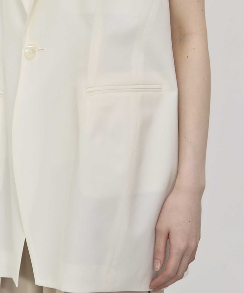 THE PERMANENT EYE(ザパーマネントアイ)の「【THE TOKYO/ザトウキョウ】Sleeveless Jacket/スリーブレスジャケット/ジレベスト(ベスト・レディース・ホワイト/ダークネイビー・FREE)」の9枚目の写真