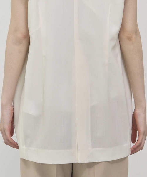 THE PERMANENT EYE(ザパーマネントアイ)の「【THE TOKYO/ザトウキョウ】Sleeveless Jacket/スリーブレスジャケット/ジレベスト(ベスト・レディース・ホワイト/ダークネイビー・FREE)」の11枚目の写真