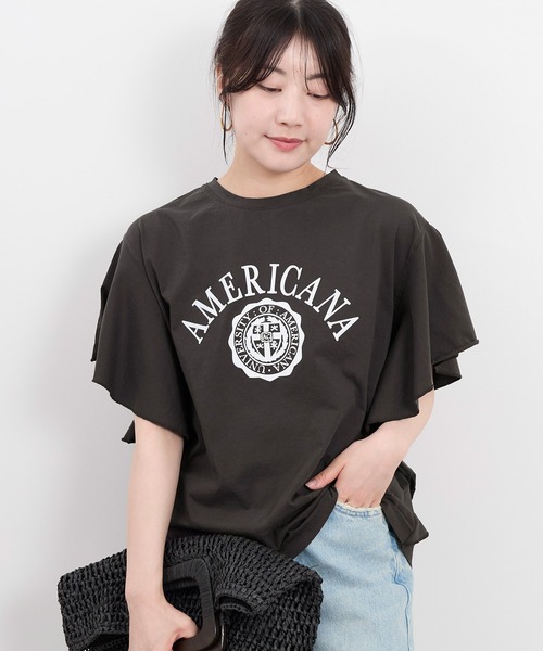 AMERICANA×MICA&DEAL】ロゴフリルTシャツ（Tシャツ/カットソー