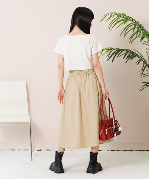 algy(アルジー)の「ミディ丈ダブルベルトスカパン(スカート・キッズ・ベージュ/グレー・XX-SMALL/SMALL/MEDIUM/X-SMALL)」の4枚目の写真