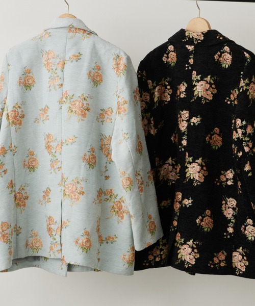 バラ柄ジャガードオーバージャケット（テーラードジャケット