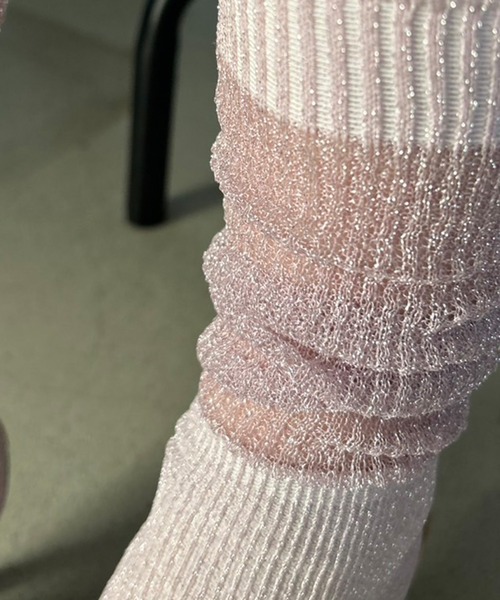 Kotoe（コトエ）の「【7色展開】シアーラメリブロングソックス（ソックス/靴下・レディース・ライトグリーン/ピンク/ホワイト/モカ/ブラック/ライトブルー/ブラック系その他・FREE）」の8枚目の写真