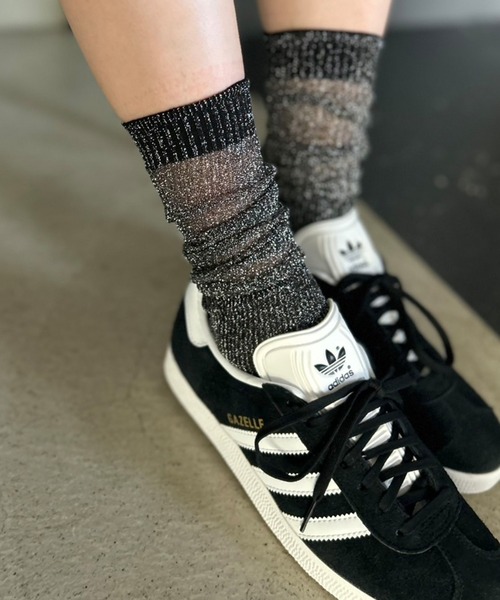 Kotoe（コトエ）の「【7色展開】シアーラメリブロングソックス（ソックス/靴下・レディース・ライトグリーン/ピンク/ホワイト/モカ/ブラック/ライトブルー/ブラック系その他・FREE）」の17枚目の写真