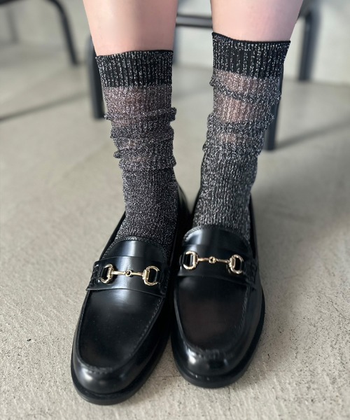 Kotoe（コトエ）の「【7色展開】シアーラメリブロングソックス（ソックス/靴下・レディース・ライトグリーン/ピンク/ホワイト/モカ/ブラック/ライトブルー/ブラック系その他・FREE）」の19枚目の写真