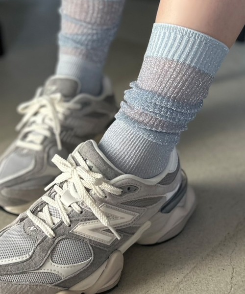 Kotoe（コトエ）の「【7色展開】シアーラメリブロングソックス（ソックス/靴下・レディース・ライトグリーン/ピンク/ホワイト/モカ/ブラック/ライトブルー/ブラック系その他・FREE）」の22枚目の写真