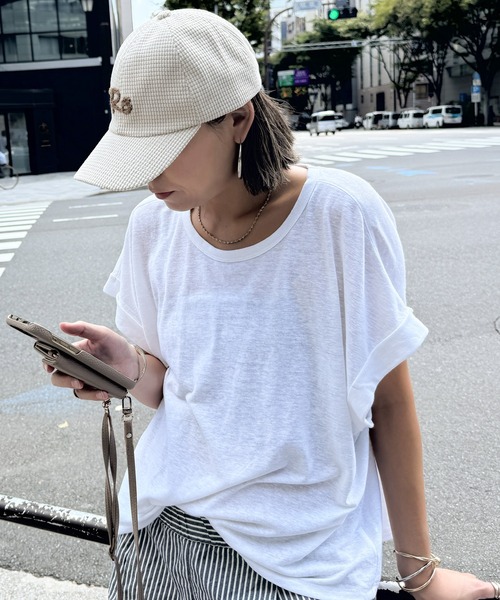 LBC（エルビーシー）の「ポコポコロール刺繍キャップ 25（キャップ・レディース・ベージュ/ワインレッド/オフホワイト/グレー/エメラルド・FREE）」の13枚目の写真