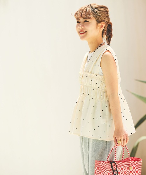 studio CLIP(スタディオクリップ)の「【イージーケア・接触冷感・UV】Wフロントシャーリングベストブラウス(シャツ/ブラウス・レディース・ブラウン/ブラック/オフホワイト・FREE)」の21枚目の写真