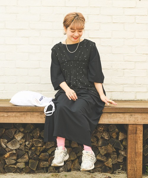 studio CLIP(スタディオクリップ)の「【イージーケア・接触冷感・UV】Wフロントシャーリングベストブラウス(シャツ/ブラウス・レディース・ブラウン/ブラック/オフホワイト・FREE)」の9枚目の写真