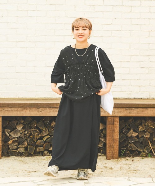 studio CLIP(スタディオクリップ)の「【イージーケア・接触冷感・UV】Wフロントシャーリングベストブラウス(シャツ/ブラウス・レディース・ブラウン/ブラック/オフホワイト・FREE)」の7枚目の写真