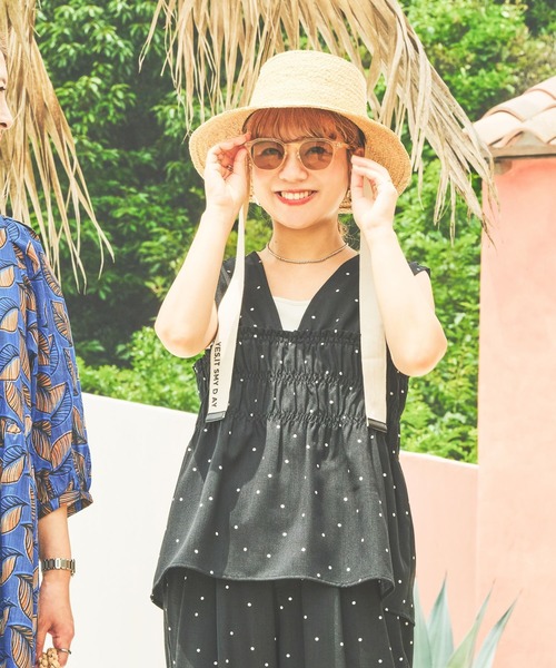 studio CLIP(スタディオクリップ)の「【イージーケア・接触冷感・UV】Wフロントシャーリングベストブラウス(シャツ/ブラウス・レディース・ブラウン/ブラック/オフホワイト・FREE)」の5枚目の写真