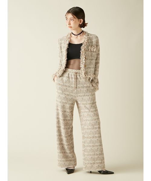 LILY BROWN（リリーブラウン）の「【LILY BROWN Lingerie】カップ付ハーフシアーキャミ（キャミソール・レディース・ホワイト/ブラック・S/M）」の4枚目の写真