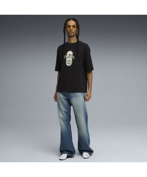 PUMA(プーマ)の「PUMA プーマ メンズ グラフィック プーマ フェスト ボクシー 半袖 Tシャツ(Tシャツ/カットソー・メンズ・サックスブルー/ブラック・X-LARGE/XX-LARGE/SMALL/LARGE/MEDIUM)」の4枚目の写真