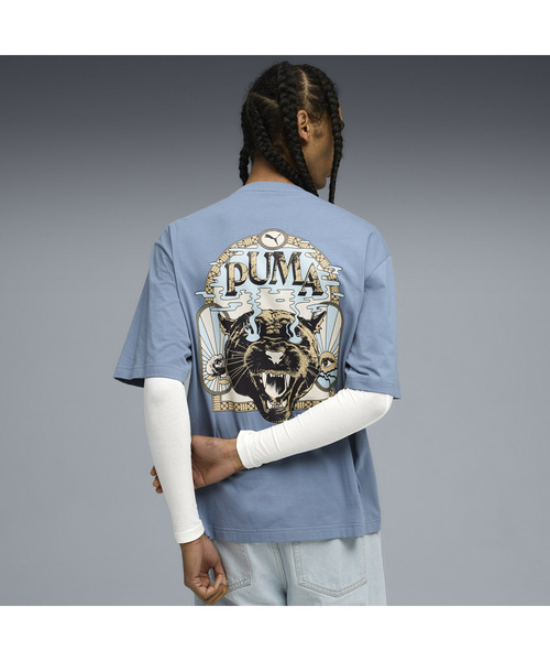 PUMA(プーマ)の「PUMA プーマ メンズ グラフィック プーマ フェスト ボクシー 半袖 Tシャツ(Tシャツ/カットソー・メンズ・サックスブルー/ブラック・X-LARGE/XX-LARGE/SMALL/LARGE/MEDIUM)」の7枚目の写真