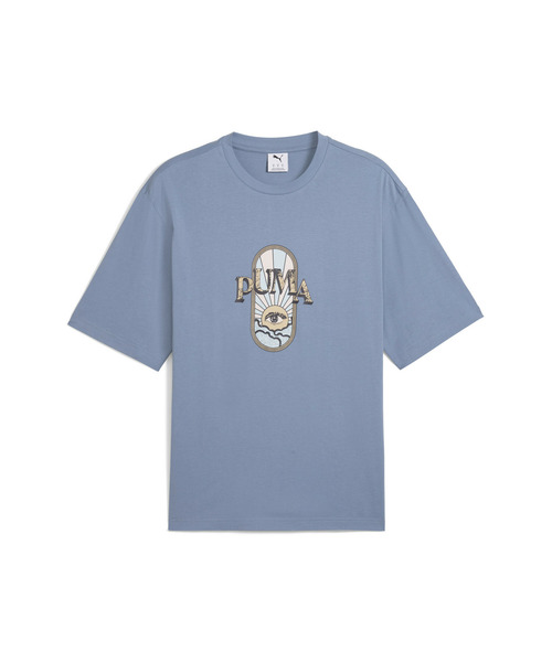 PUMA(プーマ)の「PUMA プーマ メンズ グラフィック プーマ フェスト ボクシー 半袖 Tシャツ(Tシャツ/カットソー・メンズ・サックスブルー/ブラック・X-LARGE/XX-LARGE/SMALL/LARGE/MEDIUM)」の9枚目の写真