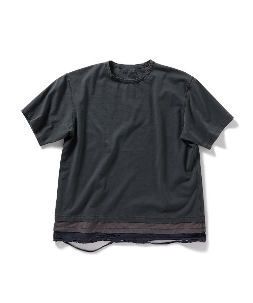 PERVERZE(パーバーズ)の「DISTRESS Step Layered T-Shirt(Tシャツ/カットソー・レディース・ブラック/ホワイト・FREE)」の1枚目の写真