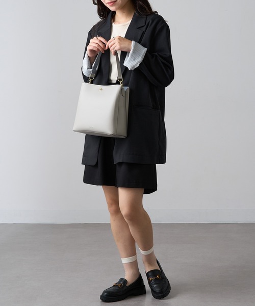 Legato Largo（レガートラルゴ）の「【Legato Largo】LH-F3373 たすかるっかばん 2WAYトートバッグ（トートバッグ・レディース・ライトグレー/モカ/グレイッシュベージュ/ブラック/アイボリー・FREE）」の10枚目の写真