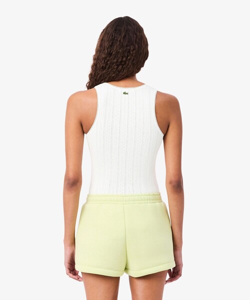 LACOSTE（ラコステ）の「レース調 ポワンテルニット リボンタンクトップ（タンクトップ・レディース・ホワイト/ネイビー/ライトグリーン・34/36/38/40）」の11枚目の写真