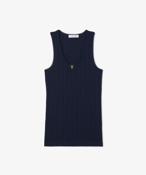 ラコステ（LACOSTE）/レース調 ポワンテルニット リボンタンクトップ レース調 ポワンテルニット リボンタンクトップ（タンクトップ