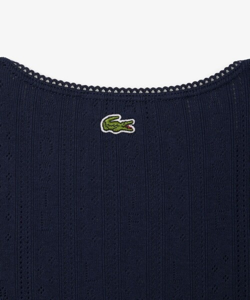 LACOSTE（ラコステ）の「レース調 ポワンテルニット リボンタンクトップ（タンクトップ・レディース・ホワイト/ネイビー/ライトグリーン・34/36/38/40）」の22枚目の写真