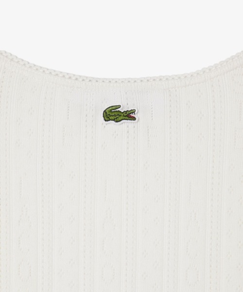 LACOSTE（ラコステ）の「レース調 ポワンテルニット リボンタンクトップ（タンクトップ・レディース・ホワイト/ネイビー/ライトグリーン・34/36/38/40）」の8枚目の写真