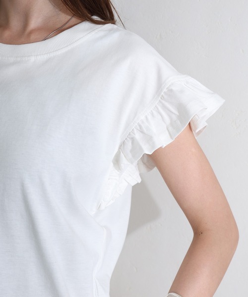 ElegChic（エレグシック）の「袖 フレア ノースリーブシャツ（Tシャツ/カットソー・レディース・ベージュ/ミント/ブラック/グレー/オフホワイト・M/XL/4L）」の10枚目の写真