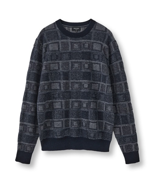 MEN'S BIGI(メンズビギ)の「リンクスジャカード クルーネックニット(ニット/セーター・メンズ・ブラック/ネイビー/ホワイト・01/03/02)」の3枚目の写真