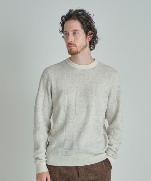 MEN'S BIGI(メンズビギ)の「リンクスジャカード クルーネックニット(ニット/セーター・メンズ・ブラック/ネイビー/ホワイト・01/03/02)」の18枚目の写真