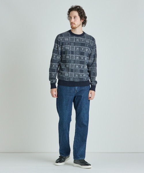 MEN'S BIGI(メンズビギ)の「リンクスジャカード クルーネックニット(ニット/セーター・メンズ・ブラック/ネイビー/ホワイト・01/03/02)」の10枚目の写真