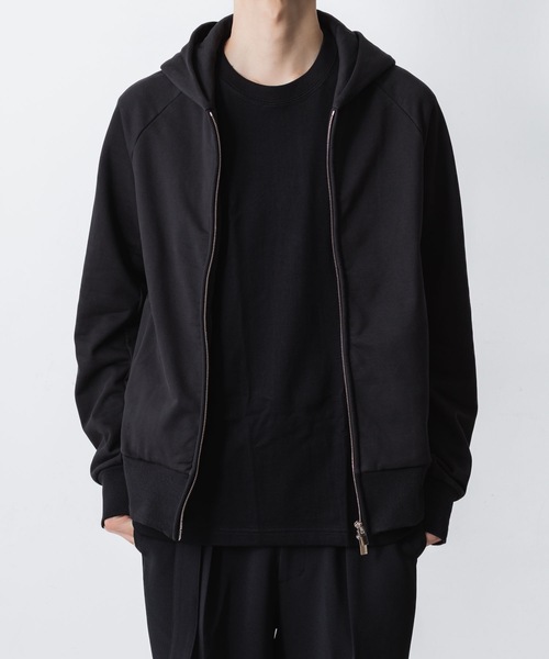 ATTACHMENT（アタッチメント）の「【LIMITED 】コットン ストレッチテリー ジップアップフーディー / CO STRECH TERRY ZIP UP HOODIE（パーカー・メンズ・ライトグレー/ブラック/ダークグレー・1/2/3）」の2枚目の写真