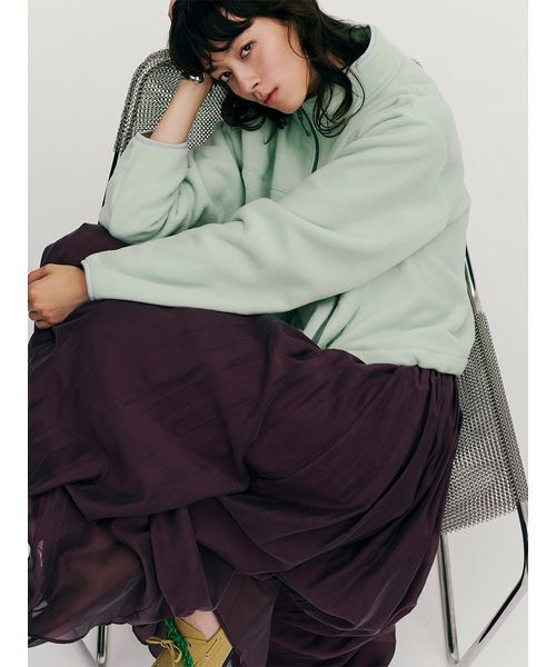 Mila Owen（ミラオーウェン）の「【WEB限定00サイズ】ウエストゴムタックプレスフレアスカート（スカート・レディース・チェック/ホワイト/ボルドー・0/1/00）」の17枚目の写真