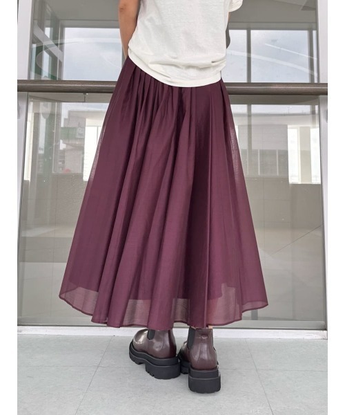 WEB限定00サイズ】ウエストゴムタックプレスフレアスカート