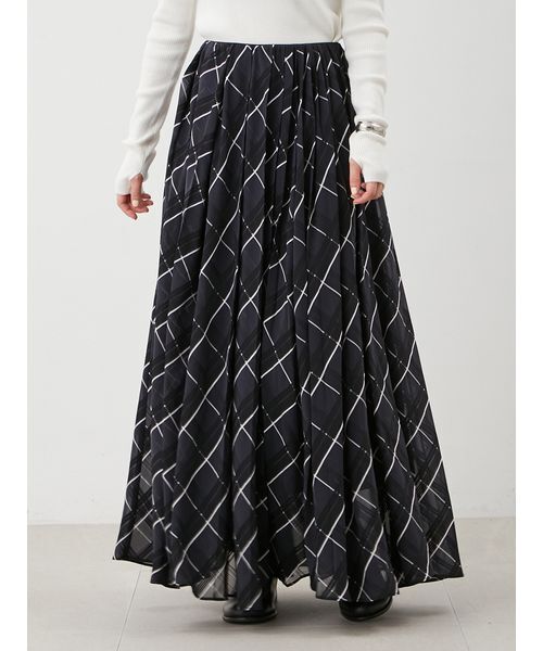 セール】【WEB限定00サイズ】ウエストゴムタックプレスフレアスカート