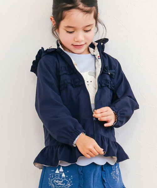 無地総柄リバーシブルタフタジャケット(80~130cm)（ナイロンジャケット