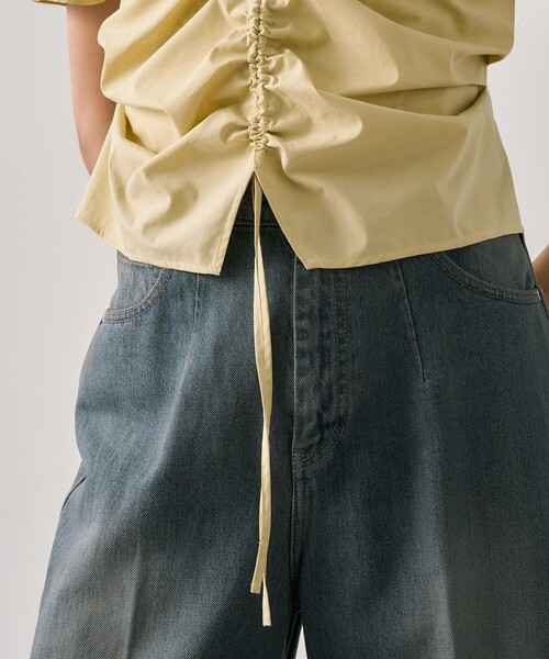 UNITED TOKYO(ユナイテッドトウキョウ)の「ギャザリングパフトップス|ウォッシャブル/撥水/UV対策/オフィスカジュアル/細見え/春服(シャツ/ブラウス・レディース・イエロー/アイボリー/ブラック・FREE)」の12枚目の写真