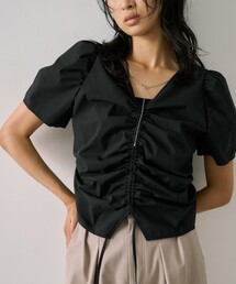 UNITED TOKYO | ギャザリングパフトップス｜ウォッシャブル/撥水/UV対策/オフィスカジュアル/細見え/春服(シャツ/ブラウス)