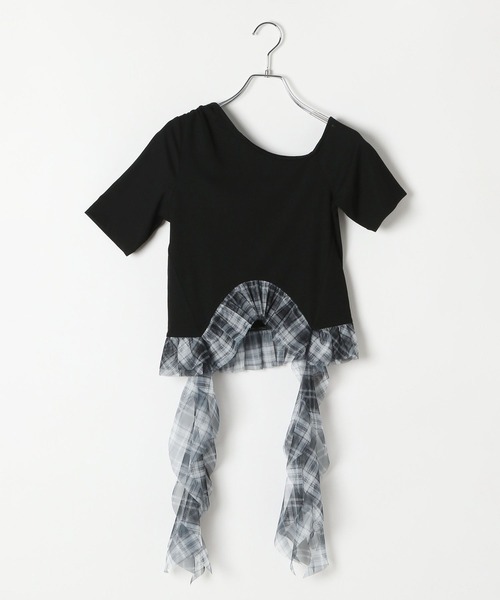 3.3 Field Trip （3.3フィールドトリップ）の「3.3 Field Trip／裾チェックカスケードT（Tシャツ/カットソー・レディース・ブラック/ネイビー/グレー・FREE）」の22枚目の写真