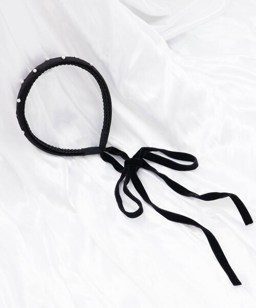 apres les cours(アプレレクール)の「リボン付きベロアカチューシャ(カチューシャ・キッズ・ブラック・FREE)」の8枚目の写真