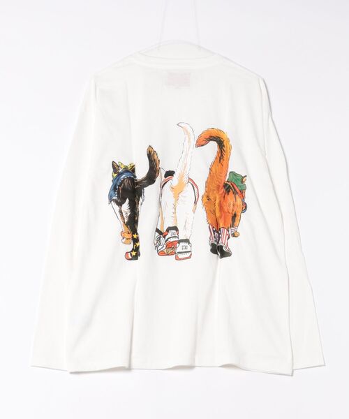 CORISCO（コリスコ）の「アニマル柄ロンTEE(M1)（Tシャツ/カットソー・メンズ・ホワイト系1/ホワイト系2/グレー系2/ブラック系2/グレー系1/ブラック系1/オートミール/キナリ・MEDIUM/LARGE/X-LARGE）」の10枚目の写真