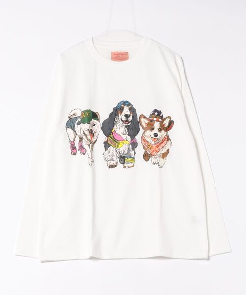 CORISCO（コリスコ）の「アニマル柄ロンTEE(M1)（Tシャツ/カットソー・メンズ・ホワイト系1/ホワイト系2/グレー系2/ブラック系2/グレー系1/ブラック系1/オートミール/キナリ・MEDIUM/LARGE/X-LARGE）」の20枚目の写真